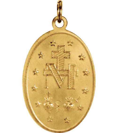 R5020 Pendant 14K Yellow 19 X 14 Mm Polished Oval Miraculous Medal