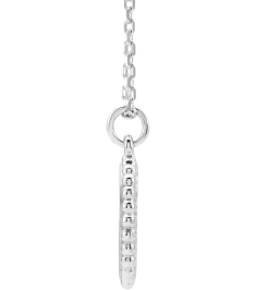 86472 Necklace 14K White 15.3 X 11.7 Mm 16-18 In Polished Engravable Round Beaded Necklace