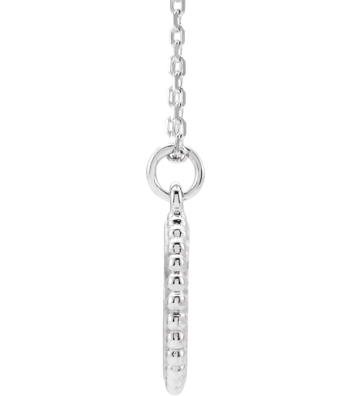 86472 Necklace 14K White 15.3 X 11.7 Mm 16-18 In Polished Engravable Round Beaded Necklace