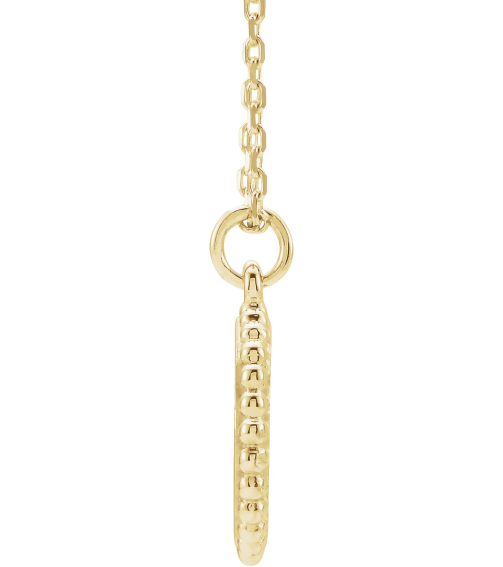 86472 Necklace 18K Yellow Gold-Plated Sterling Silver 15.3 X 11.7 Mm 16-18 In Polished Engravable Round Beaded Necklace