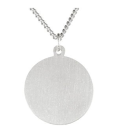 R5052 Necklace Sterling Silver 22 Mm 24 In Polished Round St. Michael Necklace