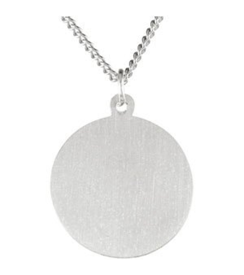 R5052 Necklace Sterling Silver 22 Mm 24 In Polished Round St. Michael Necklace