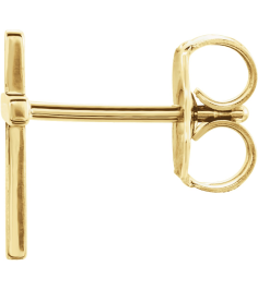 R17014 Earring 14K Yellow 10 X 7 Mm Each Friction Back Sold Separately Polished Cross Earring