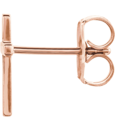 R17014 Earring 14K Rose 10 X 7 Mm Each Friction Back Sold Separately Polished Cross Earring