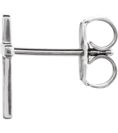 R17014 Earring Sterling Silver 10 X 7 Mm Each Friction Back Sold Separately Polished Cross Earring