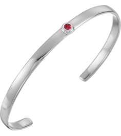 Brc764 Bracelet Set 14K White Round Natural Ruby 3 Mm 6 In Polished Natural Ruby Cuff Bracelet