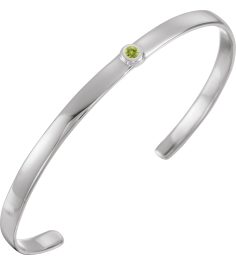 Brc764 Bracelet Set 14K White Round Natural Peridot 3 Mm 6 In Polished Natural Peridot Cuff Bracelet