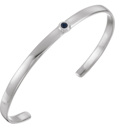Brc764 Bracelet Set 14K White Round Natural Blue Sapphire 3 Mm 6 In Polished Natural Blue Sapphire Cuff Bracelet