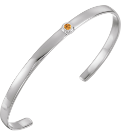 Brc764 Bracelet Set 14K White Round Natural Citrine 3 Mm 6 In Polished Natural Citrine Cuff Bracelet