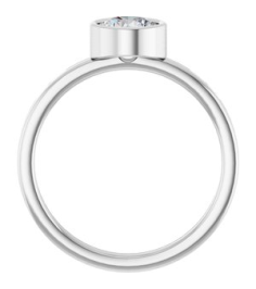 71806 Ring Set 14K White Natural White Sapphire Round 6 Mm Polished Natural White Sapphire Ring