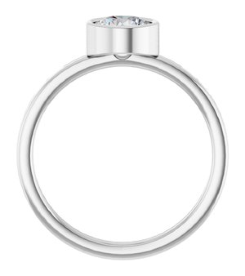71806 Ring Set 14K White Natural White Sapphire Round 6 Mm Polished Natural White Sapphire Ring