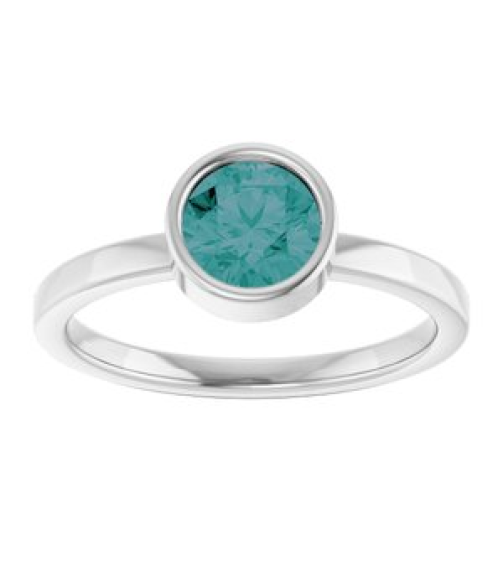 71806 Ring Set 14K White Lab-Grown Alexandrite Round 6 Mm Polished Lab-Grown Alexandrite Ring