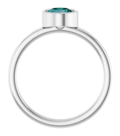 71806 Ring Set 14K White Lab-Grown Alexandrite Round 6 Mm Polished Lab-Grown Alexandrite Ring