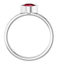 71806 Ring Set 14K White Lab-Grown Ruby Round 6 Mm Polished Lab-Grown Ruby Ring
