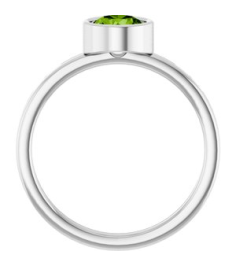 71806 Ring Set 14K White Natural Peridot Round 6 Mm Polished Natural Peridot Ring
