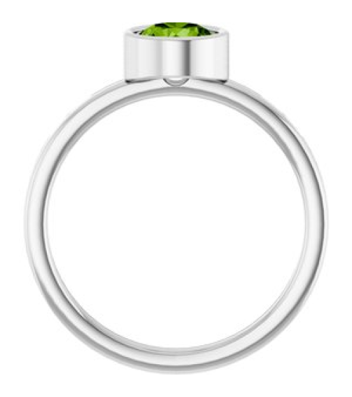 71806 Ring Set 14K White Natural Peridot Round 6 Mm Polished Natural Peridot Ring