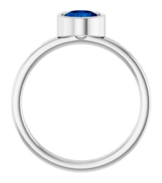 71806 Ring Set 14K White Natural Blue Sapphire Round 6 Mm Polished Natural Blue Sapphire Ring
