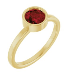 71806 Ring Set 14K Yellow Natural Mozambique Garnet Round 6 Mm Polished Natural Mozambique Garnet Ring