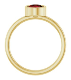 71806 Ring Set 14K Yellow Natural Mozambique Garnet Round 6 Mm Polished Natural Mozambique Garnet Ring