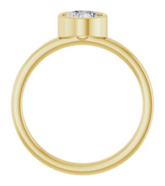 71806 Ring Set 14K Yellow Natural White Sapphire Round 6 Mm Polished Natural White Sapphire Ring