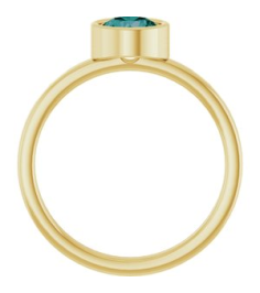 71806 Ring Set 14K Yellow Lab-Grown Alexandrite Round 6 Mm Polished Lab-Grown Alexandrite Ring