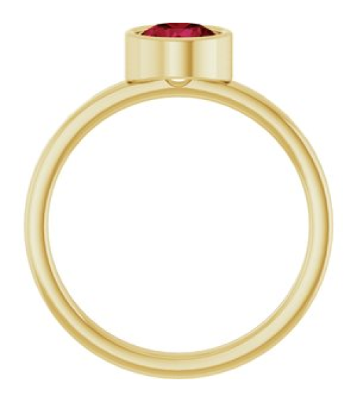 71806 Ring Set 14K Yellow Lab-Grown Ruby Round 6 Mm Polished Lab-Grown Ruby Ring