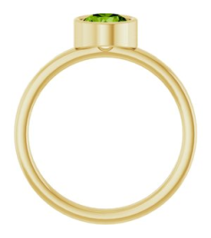 71806 Ring Set 14K Yellow Natural Peridot Round 6 Mm Polished Natural Peridot Ring
