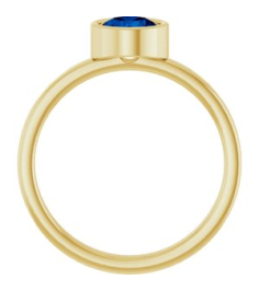 71806 Ring Set 14K Yellow Lab-Grown Blue Sapphire Round 6 Mm Polished Lab-Grown Blue Sapphire Ring