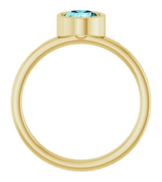 71806 Ring Set 14K Yellow Natural Blue Zircon Round 6 Mm Polished Natural Blue Zircon Ring