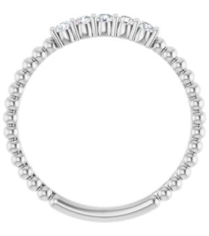 71927 Ring Set 14K White Natural Diamond Round 2 Mm Polished 16 Ctw Natural Diamond Stackable Ring