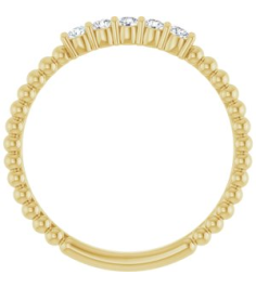 71927 Ring Set 14K Yellow Natural Diamond Round 2 Mm Polished 16 Ctw Natural Diamond Stackable Ring