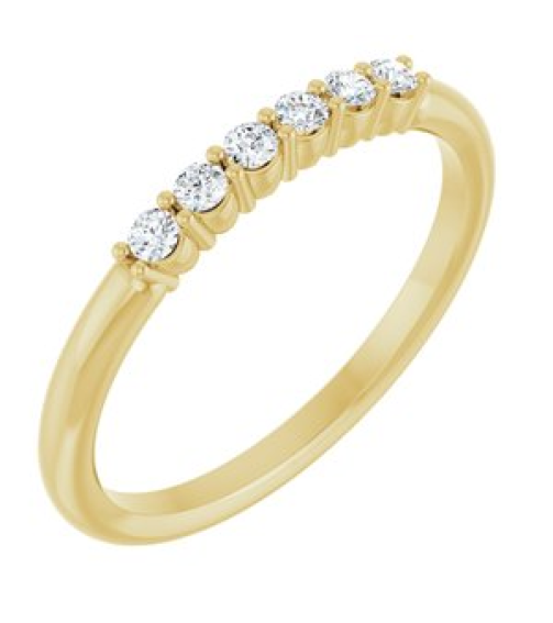 123288 Ring Set 14K Yellow Natural Diamond Round 1.7 Mm Polished 18 Ctw Natural Diamond Stackable Ring