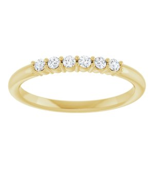 123288 Ring Set 14K Yellow Natural Diamond Round 1.7 Mm Polished 18 Ctw Natural Diamond Stackable Ring