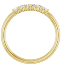 123288 Ring Set 14K Yellow Natural Diamond Round 1.7 Mm Polished 18 Ctw Natural Diamond Stackable Ring