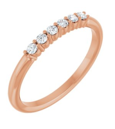 123288 Ring Set 14K Rose Natural Diamond Round 1.7 Mm Polished 18 Ctw Natural Diamond Stackable Ring