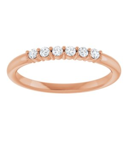 123288 Ring Set 14K Rose Natural Diamond Round 1.7 Mm Polished 18 Ctw Natural Diamond Stackable Ring