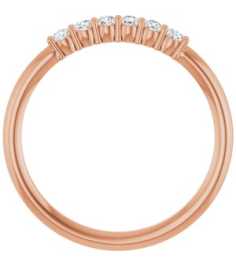 123288 Ring Set 14K Rose Natural Diamond Round 1.7 Mm Polished 18 Ctw Natural Diamond Stackable Ring