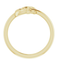 R43065 Ring 14K Yellow Polished Heart Cross Ring