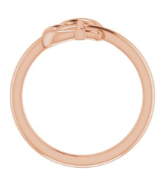 R43065 Ring 14K Rose Polished Heart Cross Ring
