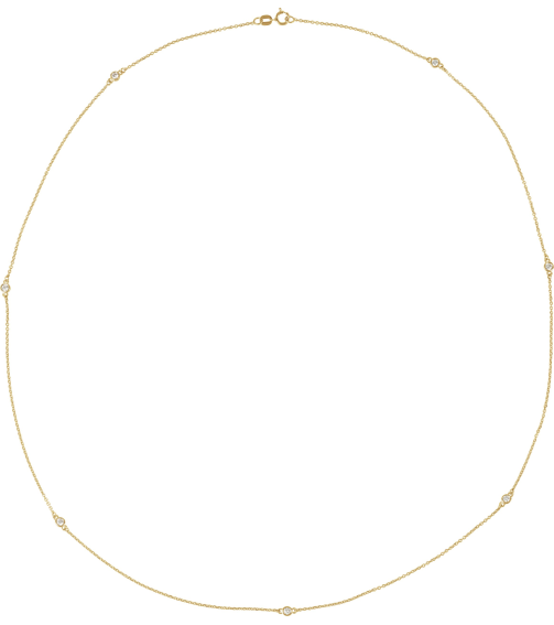 68577 Set 14K Yellow 7-Stone Natural Diamond 4Mm 1 34 Ctw I1, H+ Each Polished 1 34 Ctw Natural Diamond Necklace