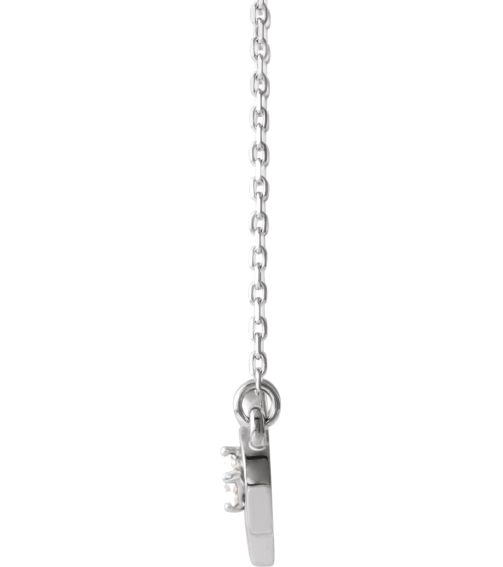 86677 Necklace Set 14K White Round Natural Diamond 3Mm 110 Ct I1, G-H 16-18 In Polished 110 Ctw Natural Diamond Infinity-Inspired Heart Necklace