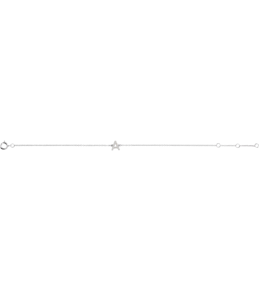 652689 Bracelet Set 14K White Initial A Natural Diamond Round 1.3 Mm I1, H+ 110 Ctw 6-7 In Polished 110 Ctw Natural Diamond Initial Bracelet