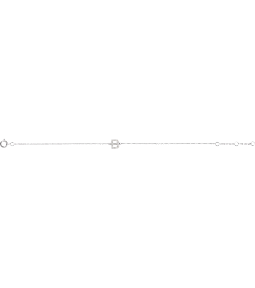 652689 Bracelet Set 14K White Initial B Natural Diamond Round .9 Mm I1, H+ 0.07 Ctw 6-7 In Polished .07 Ctw Natural Diamond Initial Bracelet