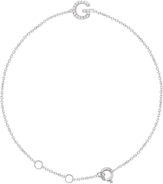 652689 Bracelet Set 14K White Initial G Natural Diamond Round .8 Mm I1, H+ 0.05 Ctw 6-7 In Polished .05 Ctw Natural Diamond Initial Bracelet