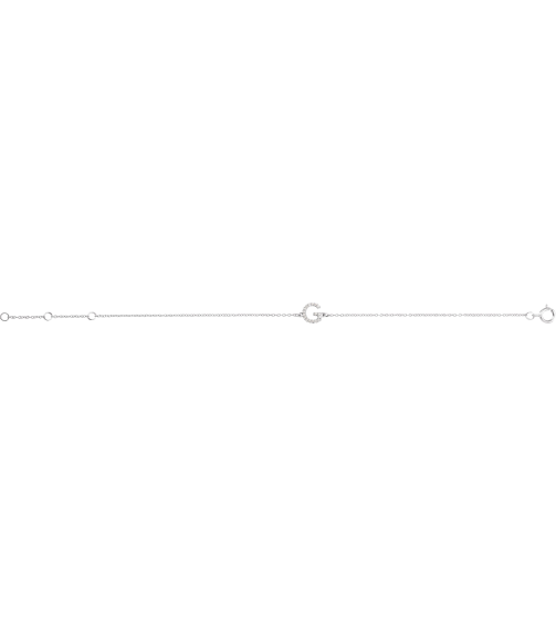 652689 Bracelet Set 14K White Initial G Natural Diamond Round .8 Mm I1, H+ 0.05 Ctw 6-7 In Polished .05 Ctw Natural Diamond Initial Bracelet