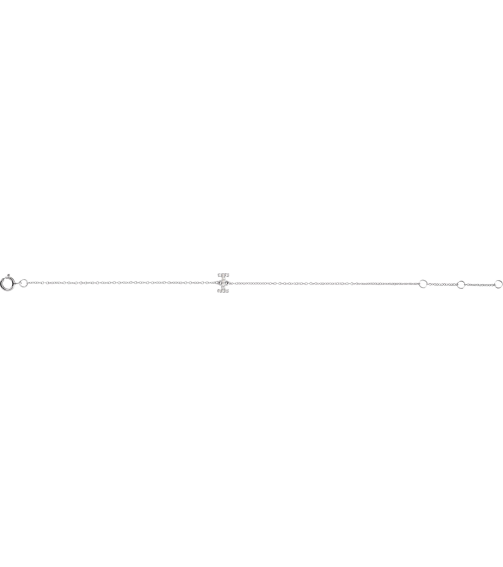 652689 Bracelet Set 14K White Initial I Natural Diamond Round 1 Mm I1, H+ 0.05 Ctw 6-7 In Polished .05 Ctw Natural Diamond Initial Bracelet