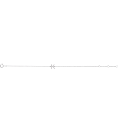 652689 Bracelet Set 14K White Initial K Natural Diamond Round .9 Mm I1, H+ 0.05 Ctw 6-7 In Polished .05 Ctw Natural Diamond Initial Bracelet