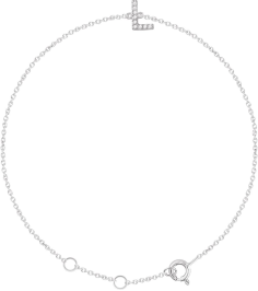 652689 Bracelet Set 14K White Initial L Natural Diamond Round .9 Mm I1, H+ 0.04 Ctw 6-7 In Polished .04 Ctw Natural Diamond Initial Bracelet