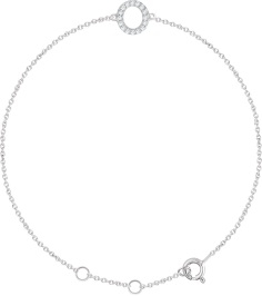 652689 Bracelet Set 14K White Initial O Natural Diamond Round .9 Mm I1, H+ 0.06 Ctw 6-7 In Polished .06 Ctw Natural Diamond Initial Bracelet