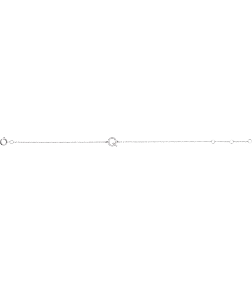 652689 Bracelet Set 14K White Initial Q Natural Diamond Round .9 Mm I1, H+ 0.07 Ctw 6-7 In Polished .07 Ctw Natural Diamond Initial Bracelet